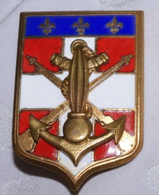 Vintage French Military Badge Marines Artillery School By Drago Francais