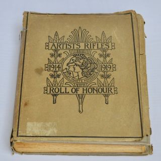 Vintage Artists Rifles 1914 - 1919 Roll Of Honour 1922 3rd Edition