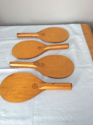 1930 - 40s Vintage Parker Brothers 4 Ping Pong Rackets Paddles Salem Mass