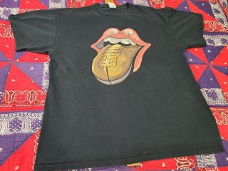 Vtg 2006 Rolling Stones Football Stadium Tour Concert Art Print Tongue T Shirt