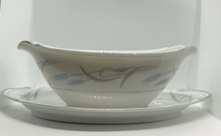 Vintage Valmont China Royal Wheat Gravy Boat W/ Underplate Made In Japan