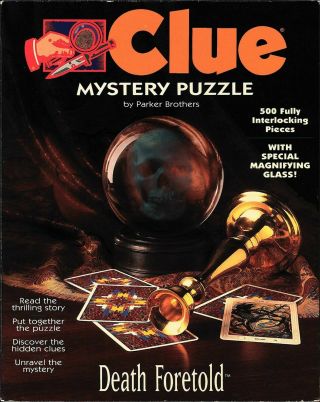 Vintage 1994 Parker Bros Clue Death Foretold Mystery 500 Piece Puzzle Complete