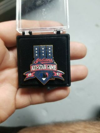 1997 Mlb Cleveland Indians All Star Game Press Pin Baseball Vintage Nib