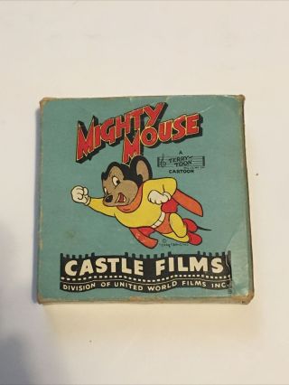 17a - Vintage Cartoon Mighty Mouse Down With Cats 16mm Headline Castle Films