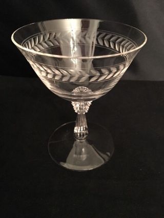 Vintage Fostoria Laurel Crystal Stem 6017 Low Sherbet Glass 4 5/8 " H