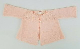 Vtg Lord & Taylor Baby Sweater / Peach Wool / Belgium / Newborn