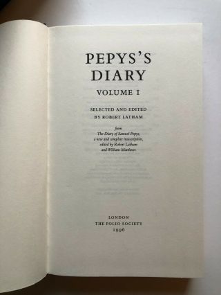 Quality Pepys Diary 1660 - 1669 Three Volumes Folio Society 3