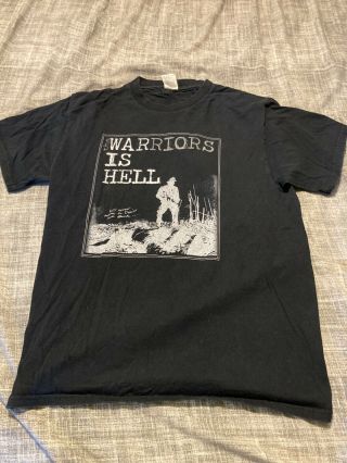 The Warriors War Is Hell Album Cover Vintage T - Shirt.  Large.  Hardcore / Metal
