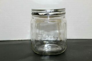 Vintage Farley Empty Glass Candy Jar With Tin Lid 4.  5 " Decorative Collectible