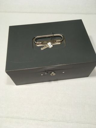 Vintage Steelmaster Art Steel Company Metal Cash Lock Box With Key