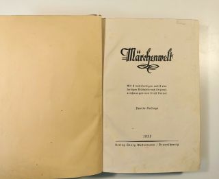 Märchenwelt Gebrüder Grimm Antikes Kinderbuch Buch Vintage 1933