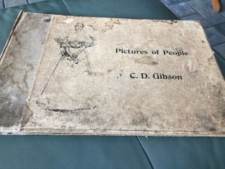 Rare 1896 C.  D.  Gibson Book Pictures Of People,  / - 80 Full Page Cartoon Drawings