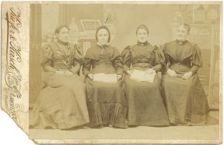 Cabinet Photo Four Women With Open Books Lawrenceburgh Indiana