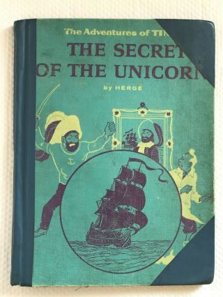Vintage 1959 1st Ed Herge Tintin Secret Of The Unicorn Hc Rare Binding