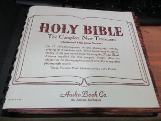 VINTAGE 1953 HOLY BIBLE COMPLETE TESTAMENT 16 2/3 RPM 26 Records Audio Book 2
