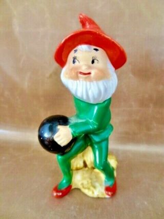 Vintage Criterion Elf In Green Outfit With Bowling Ball - Pristine