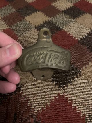 Vintage Coca - Cola Brass Bottle Opener (wall Mount)