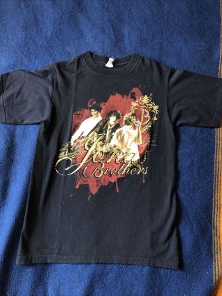 Vintage Jonas Brothers 2008 Tour Concert Black Shirt S