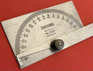 " Vintage " Craftsman Protractor No.  4029 Stainless Steel (made In U.  S.  A. )