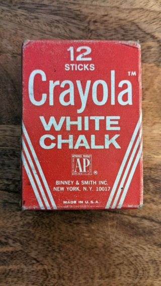 Crayola White Chalk 12 Sticks Vintage