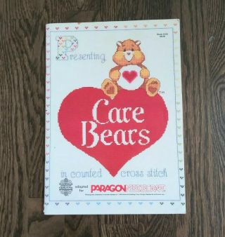 Vintage Paragon Needlecraft Bk 5100 - Care Bears In Counted Cross Stitch