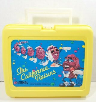 Vintage Thermos Yellow 1987 The California Raisins Lunch Box No Thermos