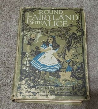 Vintage Round Fairyland With Alice And The White Rabbit By Brenda Girvin