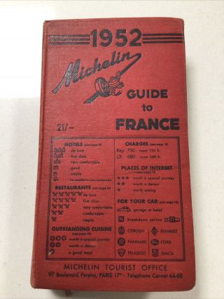 Vintage - Michelin Guide To France - 1952 - 880 Pages - In