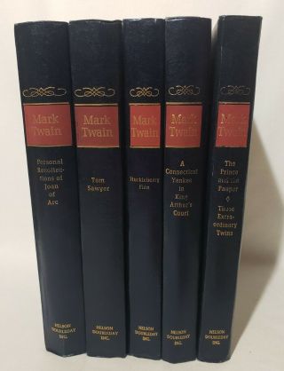 The Complete Novels Of Mark Twain (5 - Volumes) Nelson Doubleday 1960’s Hardcover