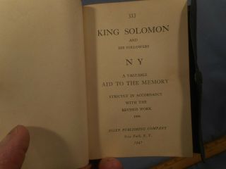 Vtg 1947 King Solomon Freemasonry Ritual Book Written In A Cipher Code Masonic