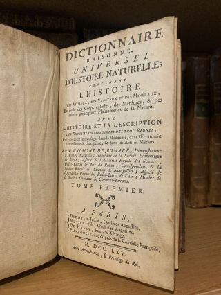 1765 Reasoned Dictionnary Or Universal History Of Nature - Animals,  Plants Etc