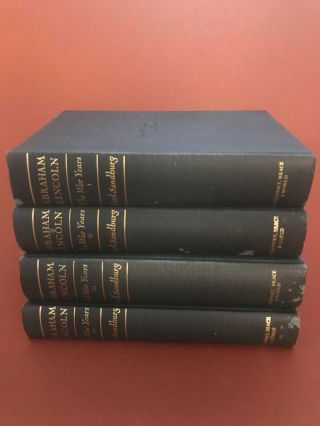 Abraham Lincoln The War Years,  Carl Sandburg,  Vol.  1,  2,  3 & 4,  1937,  Harcourt