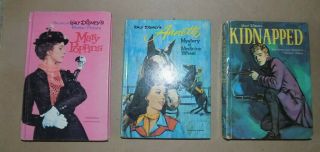Set Of 3 Vtg Walt Disney Books - Mary Poppins,  Annette & Kidnapped