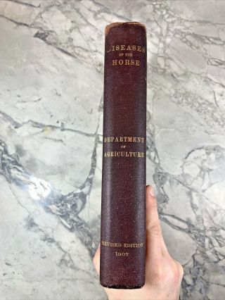 1907 Antique Book " Diseases Of The Horse " Illustrated.