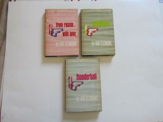 James Bond From Russia With Love,  Goldfinger,  Thunderball 1st.  Edition Books