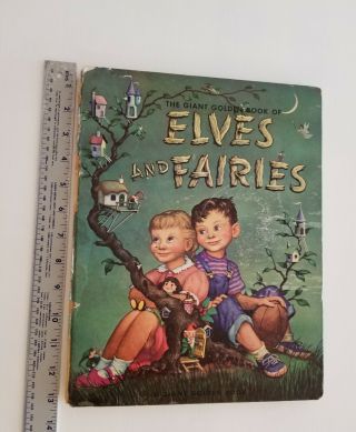 Large Big Golden Book Elves And Fairies Jane Werner Garth Williams Vintage