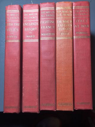 The War On All Fronts Volume Series 1 - 5 Hc Book Set 1918 Wwi History Scribners