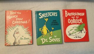 How The Grinch Stole Christmas Dr.  Suess 1957 Hardcover/sneetches & The Oobleck