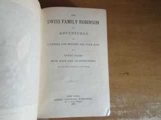 Old THE SWISS FAMILY ROBINSON Book 1880 JOHANN DAVID WYSS ANTIQUE VICTORIAN RARE 2