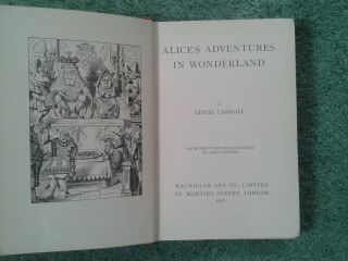 1928 ALICE ' S ADVENTURES IN WONDERLAND ILLUSTRATED BY JOHN TENNIEL.  42 ILLUST. 3