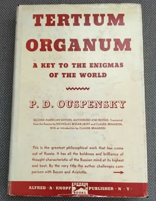 Tertium Organum: A Key To The Enigmas Of The World P D Ouspensky Hcdj 1959