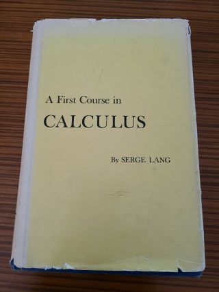A First Course In Calculus By Serge Lang 1964 Vintage