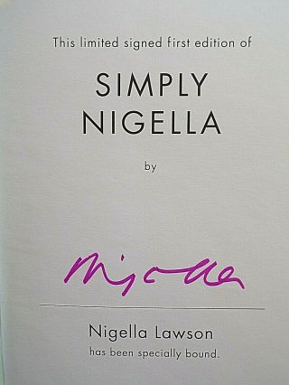 Nigella Lawson Simply Nigella Signed 1st/1st Hc/dj 2015 Flatiron