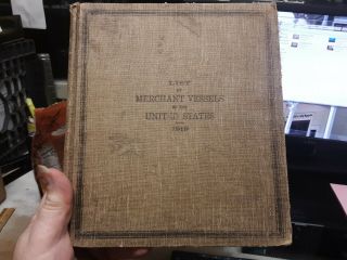 1919 Annual List Of Merchant Vessels Of The United States Bureau Of Navigation