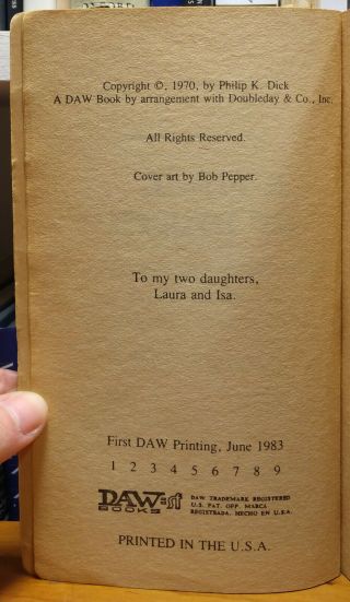 Philip K.  Dick - A Maze of Death - First Edition - DAW Mass Market 1970 2