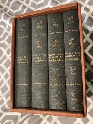 The World Of Mathematics James Newman 4 Volume Set 1956 Slipcase First Printing