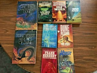 9 Softcover Books By Frank Herbert Dune