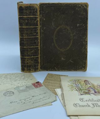 1862 Holy Bible,  1st Ed American Bible Society,  Leather Bound Antique,  Ephemera