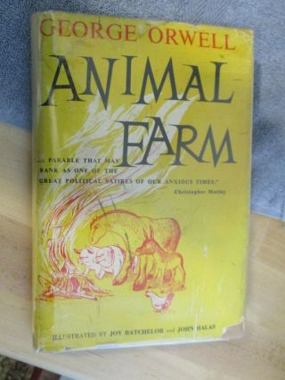 1st Illustrated Edition - Animal Farm - George Orwell - W/ Unclipped Dj 1954