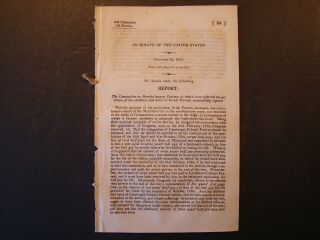 Government Report 1835 Uriah Forrest Lieut Colonel Army Revolutionary War Claims